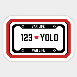 123 YOLO license Sticker